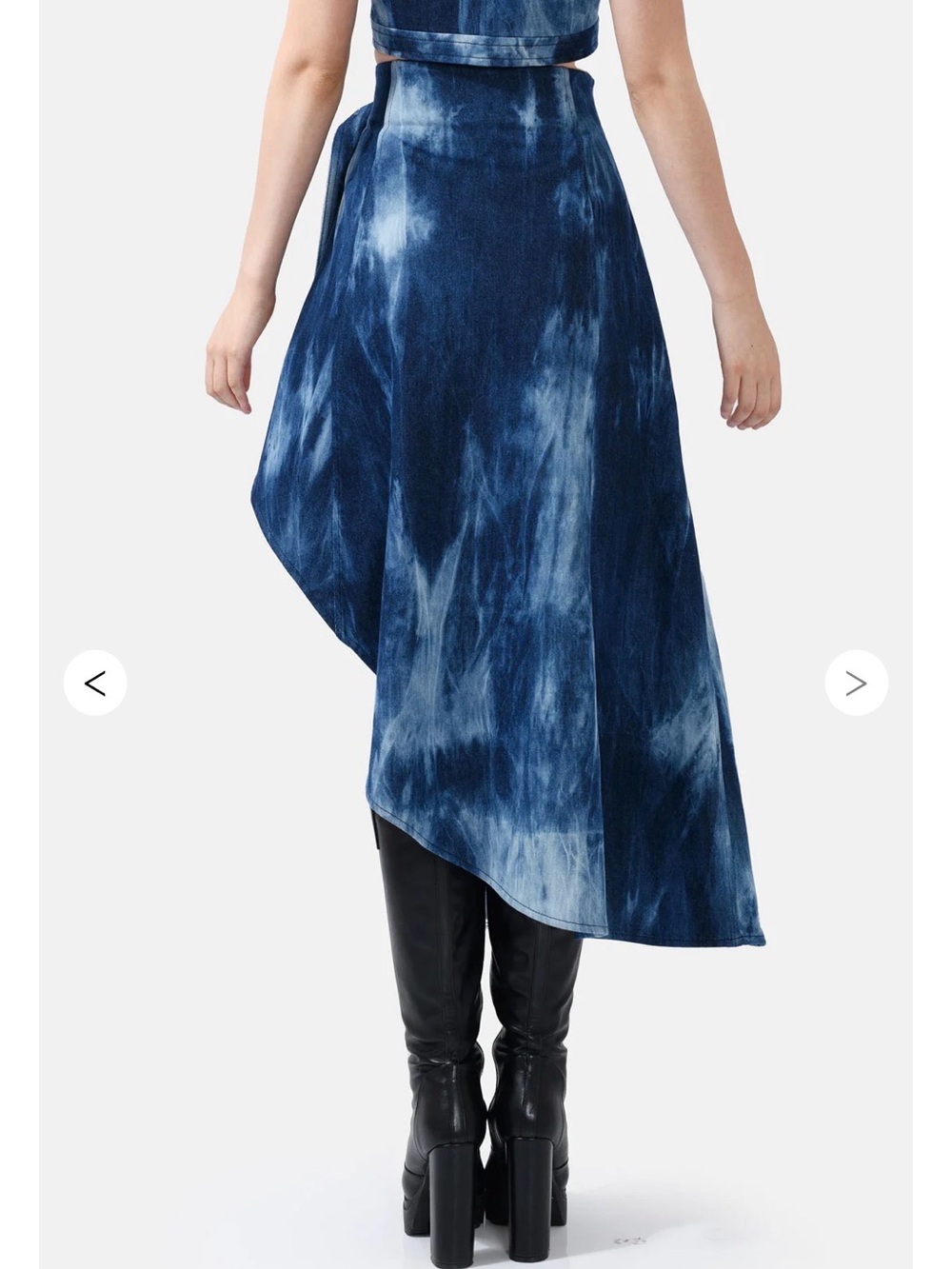 Kargede Cascade Asymmetric Denim Wrap Skirt XXXS Aus Designer Avant Garde 24-26” - Picture 5 of 15